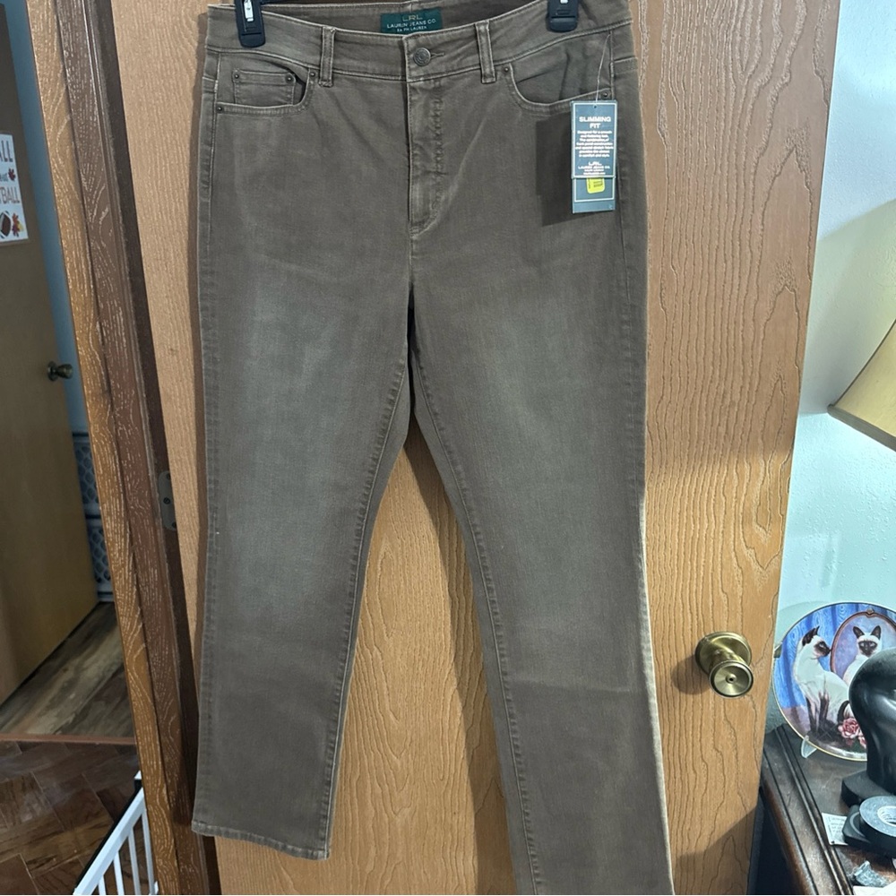 Lauren Ralph Lauren Women's Brown Heritage Straight Leg Slimming Jeans Sz 12 NWT